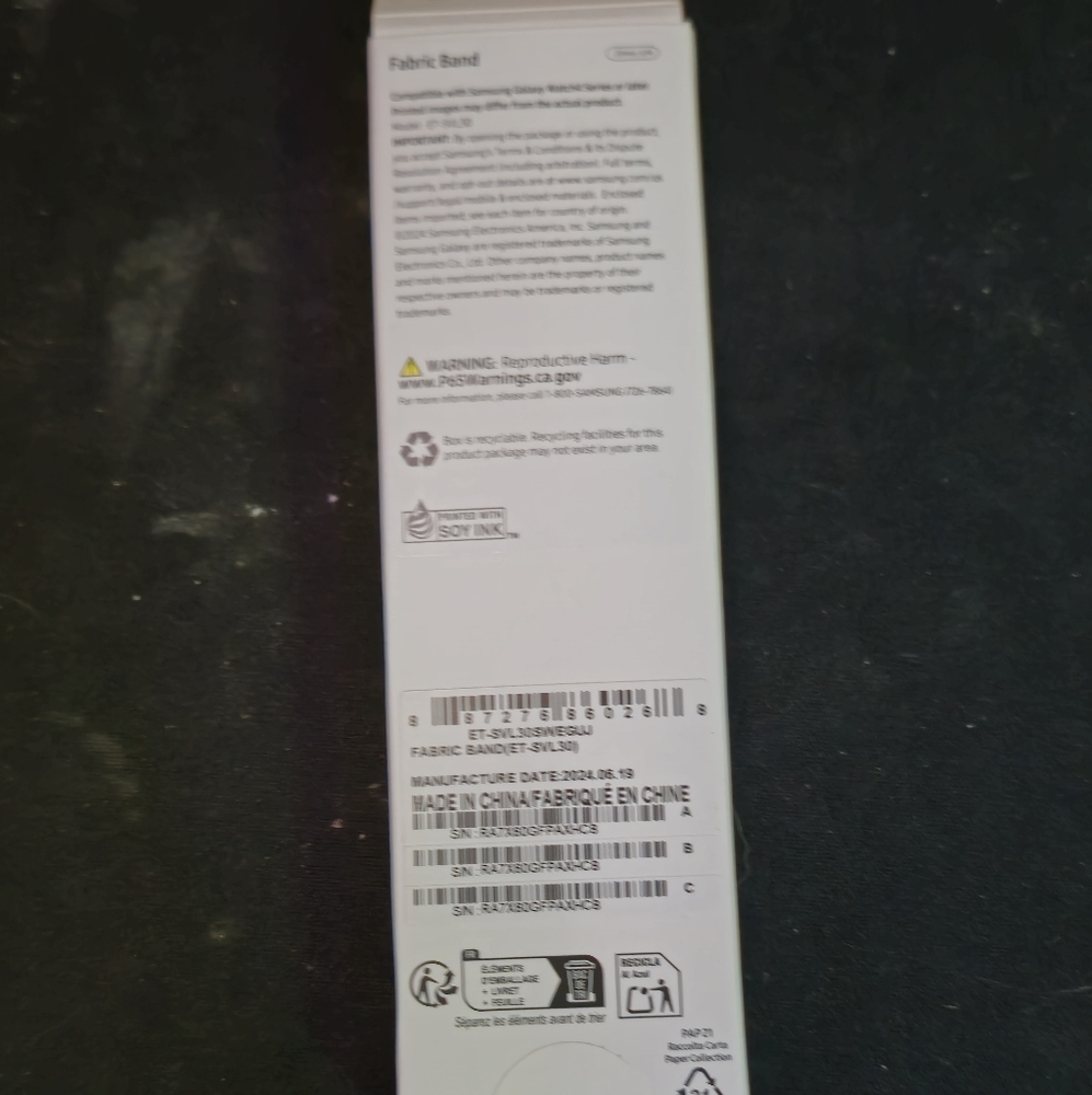 Samsung watch band small pink white